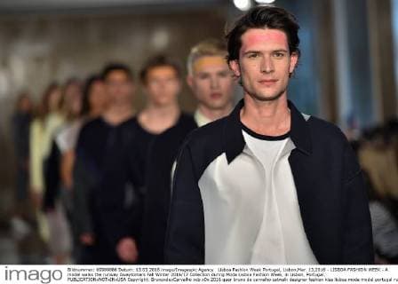 Lisboa Fashion Week Portugal, Lisbon,Mar. 13,2016 - LISBOA FASHION WEEK - A model walks the runway Awaytomars Fall Winter 2016 17 Collection during Moda Lisboa Fashion Week, in Lisbon, Portugal.  Copyright: BrunoxdexCarvalho