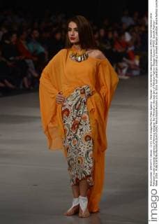 Pakistan : Gul Ahmed s designs showcased in PFDC Sunsilk Fashion 2016 Pakistani model presents creations of famous designer Gul Ahmed on the last day of Pakistan Fashion Design Council (PFDC) Sunsilk Fashion Week 2016 .  RanaxSajidxHussain
