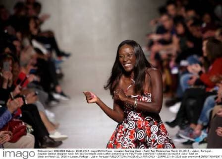 Lissabon Fashion Week - Nadir Tati Modenschau March 13, 2016 - Lisbon, Portugal - Angolan fashion designer Nadir Tati acknowledges cheers after presenting the Fall Winter 2016 2017 collection during the Lisbon Fashion Week on March 11, 2016 in Lisbon, Portugal. Lisbon Portugal - ZUMAf123