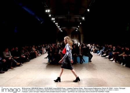 Lissabon Fashion Week - Saymyname Modenschau March 13, 2016 - Lisbon, Portugal - A Model presents a creation from SAYMYNAME Fall Winter 2016 2017 collection during the Lisbon Fashion Week on March 11, 2016 in Lisbon, Portugal. Lisbon Portugal - ZUMAf123