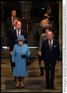 . 14 03 2016. London, United Kingdom. Commonwealth Day 2016. Queen Elizabeth II, The Duke of Edinburgh, The Duke and Duchess of Cambridge, Prince Harry and the Duke of York attend the annual Commonwealth Day service at Westminster Abbey, London, on Commonwealth Day.  xWPAxPoolx xi-Imagesx IIM-12194-0036