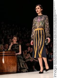 MOSCOW, RUSSIA. MARCH 14, 2016. Models wear creations during a catwalk show for an autumn-winter 2016 2017 collection by Ksenia Knyazeva at Mercedes-Benz Fashion Week Russia in the Manezh Central Exhibition Hall. Vyacheslav Prokofyev TASS  TS0196F6