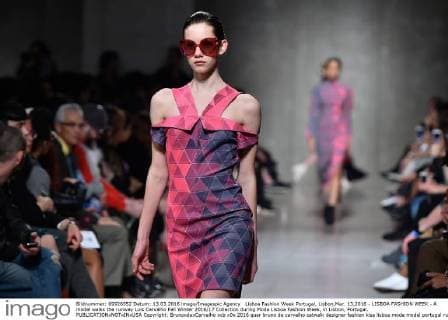 Lisboa Fashion Week Portugal, Lisbon,Mar. 13,2016 - LISBOA FASHION WEEK - A model walks the runway Luis Carvalho Fall Winter 2016 17 Collection during Moda Lisboa Fashion Week, in Lisbon, Portugal.  Copyright: BrunoxdexCarvalho