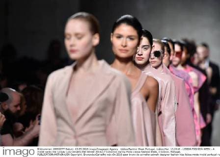 Lisboa Fashion Week Portugal, Lisbon,Mar. 13,2016 - LISBOA FASHION WEEK - A model walks the runway Luis Carvalho Fall Winter 2016 17 Collection during Moda Lisboa Fashion Week, in Lisbon, Portugal.  Copyright: BrunoxdexCarvalho