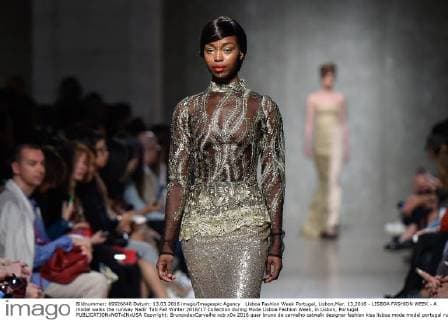 Lisboa Fashion Week Portugal, Lisbon,Mar. 13,2016 - LISBOA FASHION WEEK - A model walks the runway Nadir Tati Fall Winter 2016 17 Collection during Moda Lisboa Fashion Week, in Lisbon, Portugal.  Copyright: BrunoxdexCarvalho