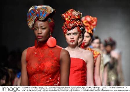 Lisboa Fashion Week Portugal, Lisbon,Mar. 13,2016 - LISBOA FASHION WEEK - A model walks the runway Nadir Tati Fall Winter 2016 17 Collection during Moda Lisboa Fashion Week, in Lisbon, Portugal.  Copyright: BrunoxdexCarvalho