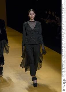 Japan: Nguyen Cong Tri Design Team Autumn Winter 2016 collection at the Mercedes Benz Fashion Week A model on the runway during the Nguyen Cong Tri 2016 Autumn Winter Fashion Show at the Mercedes-Benz Fashion Week.  AlessandroxDixCiommo