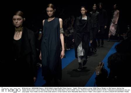 Japan: Divka autumn winter 2016 Tokyo Models on the runway during the Divka 2016 autumn winter fashion show at the Mercedes-Benz Fashion Week Tokyo.  AlessandroxDixCiommo