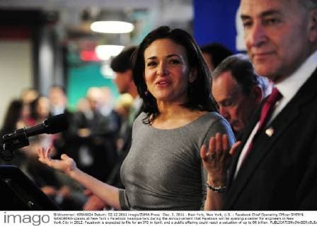 Dec. 2, 2011 - New York, New York, U.S. - Facebook Chief Operating Officer SHERYL SANDBERG speaks at New York s Facebook headquarters during the announcement that Facebook will be opening a center for engineers in New York City in 2012. Facebook is expected to file for an IPO in April, and a public offering could reach a valuation of up to 00 billion. - ZUMAb09_