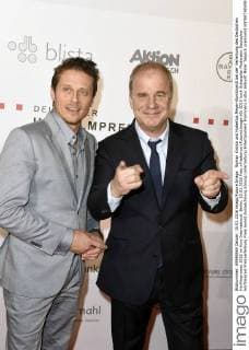 Roman Knizka und Hubertus Meyer-Burckhardt bei der Verleihung des Deutschen Hörfilmpreises 2016 im Kino International. Berlin, 15.03.2016 Foto:xFredericx xFuturexImage