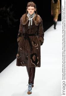 March 16, 2016, Tokyo, Japan - A model displays creation designed by Danish designers Anne Sofie Madsen during her 2016 autum winter collection in Tokyo on Wednesday, March 16, 2016 as a part of Tokyo Fashion Week. Tokyo Fashion Week started here from March 14 through 19.  (lwxa000379)