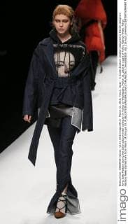 March 16, 2016, Tokyo, Japan - A model displays creation designed by Danish designers Anne Sofie Madsen during her 2016 autum winter collection in Tokyo on Wednesday, March 16, 2016 as a part of Tokyo Fashion Week. Tokyo Fashion Week started here from March 14 through 19.  (lwxa000383)
