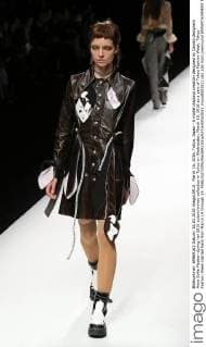 March 16, 2016, Tokyo, Japan - A model displays creation designed by Danish designers Anne Sofie Madsen during her 2016 autum winter collection in Tokyo on Wednesday, March 16, 2016 as a part of Tokyo Fashion Week. Tokyo Fashion Week started here from March 14 through 19.  (lwxa000392)