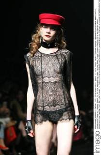 March 15, 2016, Tokyo, Japan - A model displays Japanese lingerie maker Peach John s collection in Tokyo on Tuesday, March 15, 2016 as a part of the Tokyo Fashion Week. Tokyo Fashion Week for 2016 autumn and winter collection is now held her from March 14 through 19.  (lwxa000405)