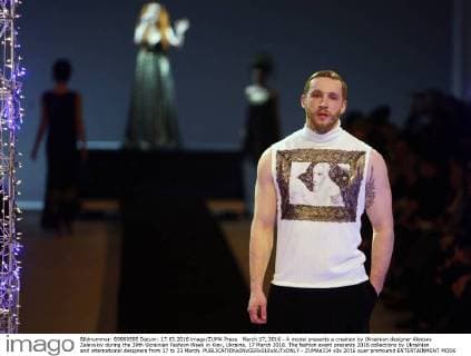 March 17, 2016 - A model presents a creation by Ukrainian designer Aleksey Zalevskiy during the 38th Ukrainian Fashion Week in Kiev, Ukraine, 17 March 2016. The fashion event presents 2016 collections by Ukrainian and international designers from 17 to 23 March. - ZUMAs334