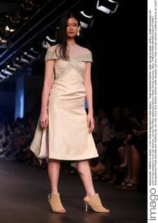 Plaza Indonesia Fashion week Spring Summer 2016 A model showcases the work of the designers from Opi Bachtiar, during the Plaza Indonesia Fashion Week Spring Summer 2016.  NatanaelxPohan
