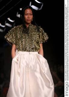 Plaza Indonesia Fashion week Spring Summer 2016 A model showcases the work of the designers from Opi Bachtiar, during the Plaza Indonesia Fashion Week Spring Summer 2016.  NatanaelxPohan