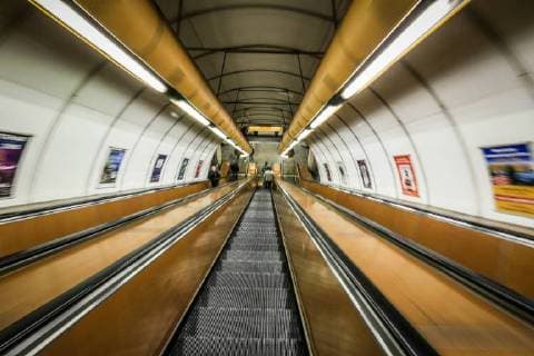 Czech Republic: Daily life in Prague Escalator in Prague metro station Mustek  AzizxKarimov