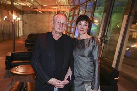 Frank Castorf mit dem Großen Kunstpreis Berlin ausgezeichnet Frank Castorf und Freundin Jeanne Balibar bei der Verleihung des großen Kunstpreis im Auftrag des Senats von Berlin in der Akademie der Künste am 18.03.16 in Berlin Frank Castorf erhält Grossen Kunstpreis in Berlin