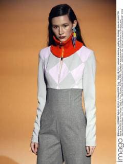 March 18, 2016 - A model presents a creation by Ukrainian designer Andre TAN during the 38th Ukrainian Fashion Week in Kiev, Ukraine, 18 March 2016. The fashion event presents 2016 collections by Ukrainian and international designers from 17 to 23 March. - ZUMAs334