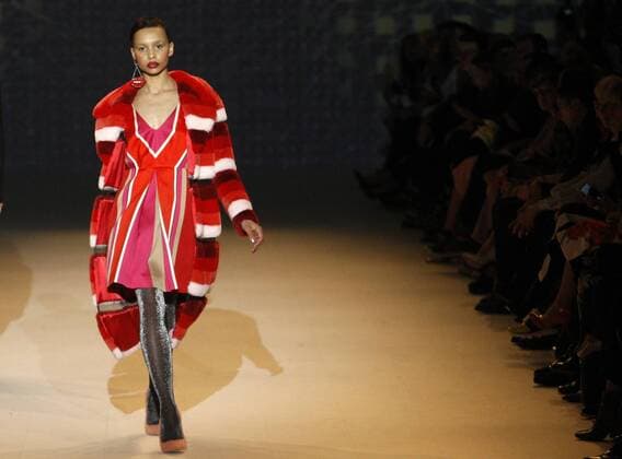 March 18, 2016 - A model presents a creation by Ukrainian designer Andre TAN during the 38th Ukrainian Fashion Week in Kiev, Ukraine, 18 March 2016. The fashion event presents 2016 collections by Ukrainian and international designers from 17 to 23 March. - ZUMAs334