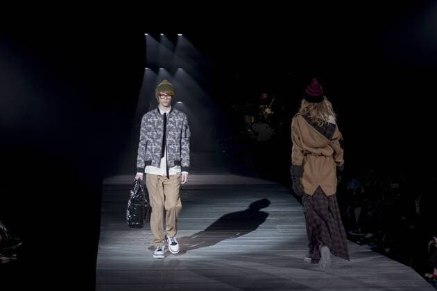 Japan: Onitsuka Tiger brand, Andrea Pompilio s autumn winter 2016 collection A model on the runway during the Onitsuka Tiger brand, Andrea Pompilio s design 2016 autumn winter fashion show at the Mercedes-Benz Fashion Week Tokyo in Japan.  AlessandroxDixCiommo