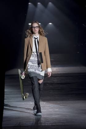 Japan: Onitsuka Tiger brand, Andrea Pompilio s autumn winter 2016 collection A model on the runway during the Onitsuka Tiger brand, Andrea Pompilio s design 2016 autumn winter fashion show at the Mercedes-Benz Fashion Week Tokyo in Japan.  AlessandroxDixCiommo