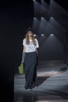 Japan: Onitsuka Tiger brand, Andrea Pompilio s autumn winter 2016 collection A model on the runway during the Onitsuka Tiger brand, Andrea Pompilio s design 2016 autumn winter fashion show at the Mercedes-Benz Fashion Week Tokyo in Japan.  AlessandroxDixCiommo