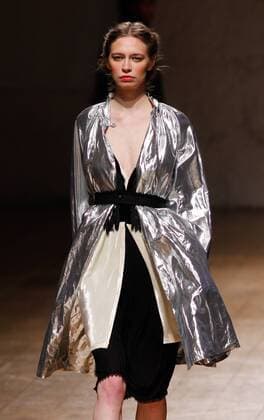 Portugal: Fashion Week A model displays a creation by portuguese designer Katty Xiomara at her Fall Winter 2016 collection fashion show during Portugal Fashion Week in Porto.  NunoxGuimaraes