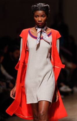 Portugal: Fashion Week A model displays a creation by portuguese designer Katty Xiomara at her Fall Winter 2016 collection fashion show during Portugal Fashion Week in Porto.  NunoxGuimaraes