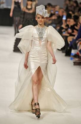 March 21, 2016 - Kiev, ukraine - A model presents a creation by Ukrainian designer Aina GASSE during the Ukrainian Fashion Week, in Kiev, Ukraine,on 21 March,2016. The event presents Autumn Winter 2016-2017 collections by Ukrainian and international designers from 17 to 23 March Kiev ukraine  - ZUMAn230