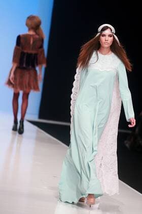 MOSCOW, RUSSIA. MARCH 23, 2016. Models showcase creations by Russian designer Elena Shipilova at the 2016 Moscow Fashion Week in Moscow s Gostiny Dvor. Sergei Fadeichev TASS  TS01D304