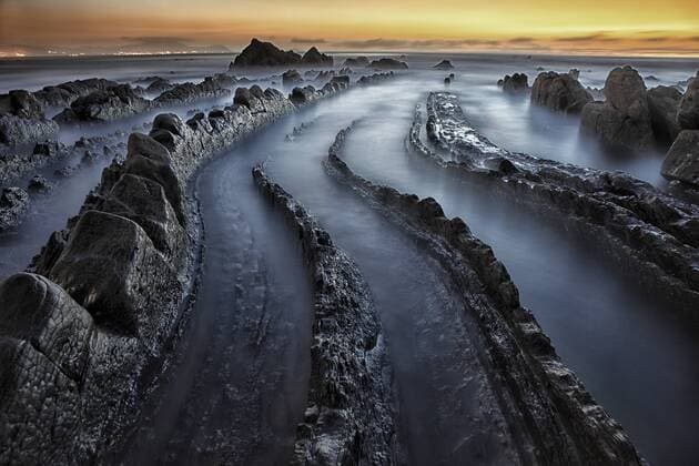 Spain, Basque Country, Pais Vasco, Barrika beach at sunset  DSGF000916