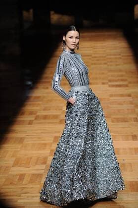 BEIJING, CHINA - MARCH 26: (CHINA OUT) A model showcases designs on the runway at Asahi Kasei Chinese Fashion Designer Creativity Award - Liu Sicong Collection during the Mercedes-Benz China Fashion Week Autumn Winter 2016 2017 at Beijing Hotel on March 26, 2016 in Beijing, China.  CFP481757776