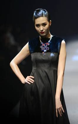 BEIJING, CHINA - MARCH 26: (CHINA OUT) A model showcases designs on the runway at HMR Collection during the Mercedes-Benz China Fashion Week Autumn Winter 2016 2017 at 751D.Park on March 26, 2016 in Beijing, China.  CFP481765108