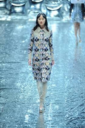 BEIJING, CHINA - MARCH 27: (CHINA OUT) A model showcases designs on the runway at Mary Katrantzou Collection during the Mercedes-Benz China Fashion Week Autumn Winter 2016 2017 at 751D.Park on March 27, 2016 in Beijing, China.  CFP481794570