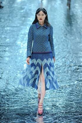 BEIJING, CHINA - MARCH 27: (CHINA OUT) A model showcases designs on the runway at Mary Katrantzou Collection during the Mercedes-Benz China Fashion Week Autumn Winter 2016 2017 at 751D.Park on March 27, 2016 in Beijing, China.  CFP481794579