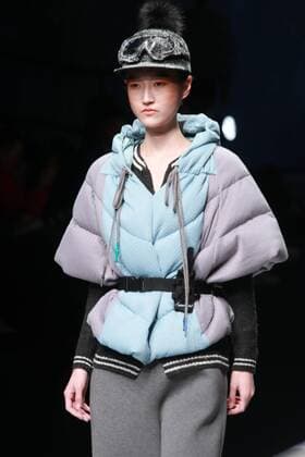 BEIJING, CHINA - MARCH 28: (CHINA OUT) A model showcases designs on the runway at BOSIDENG Collection during the Mercedes-Benz China Fashion Week Autumn Winter 2016 2017 at Beijing Hotel on March 28, 2016 in Beijing, China.  CFP481829665