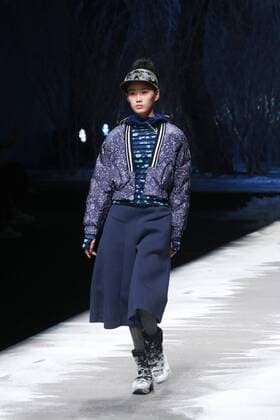 BEIJING, CHINA - MARCH 28: (CHINA OUT) A model showcases designs on the runway at BOSIDENG Collection during the Mercedes-Benz China Fashion Week Autumn Winter 2016 2017 at Beijing Hotel on March 28, 2016 in Beijing, China.  CFP481829684