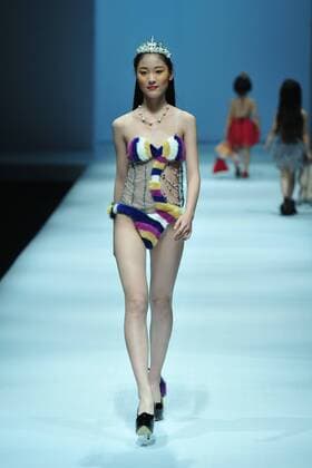 BEIJING, CHINA - MARCH 28: (CHINA OUT) A model showcases designs on the runway at XEFIEE Collection during the Mercedes-Benz China Fashion Week Autumn Winter 2016 2017 at 751D.Park on March 28, 2016 in Beijing, China.  CFP481829612