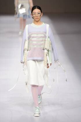 BEIJING, CHINA - MARCH 29: (CHINA OUT) A model showcases designs on the runway at Beijing Institute of Fashion Technology¡¤Emerging Design Collection & BIFT¡¤ELLASSAY Scholarship Awarding Ceremony during the Mercedes-Benz China Fashion Week Autumn Winter 2016 2017 at Beijing Hotel on March 29, 2016 in Beijing, China.  CFP481872715