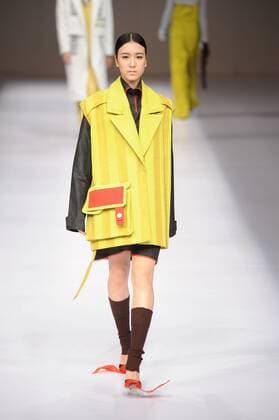 BEIJING, CHINA - MARCH 29: (CHINA OUT) A model showcases designs on the runway at Beijing Institute of Fashion Technology¡¤Emerging Design Collection & BIFT¡¤ELLASSAY Scholarship Awarding Ceremony during the Mercedes-Benz China Fashion Week Autumn Winter 2016 2017 at Beijing Hotel on March 29, 2016 in Beijing, China.  CFP481872794