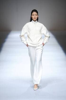 BEIJING, CHINA - MARCH 29: (CHINA OUT) A model showcases designs on the runway at Fei Gallery & Boutique Collection during the Mercedes-Benz China Fashion Week Autumn Winter 2016 2017 at Beijing Hotel on March 29, 2016 in Beijing, China.  CFP481873141