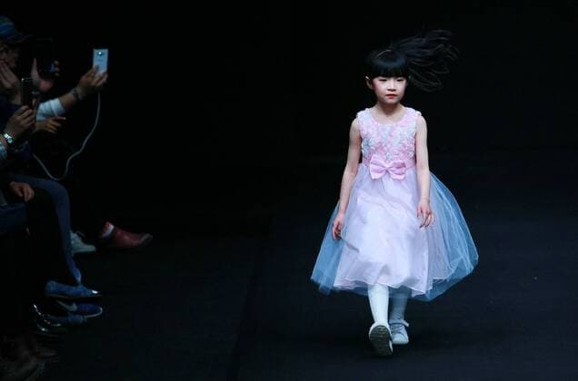 BEIJING, CHINA - MARCH 29: (CHINA OUT) A model showcases designs on the runway at MINI PETREL Collection during the Mercedes-Benz China Fashion Week Autumn Winter 2016 2017 at 751D¡¤PARK on March 29, 2016 in Beijing, China.  CFP481886772
