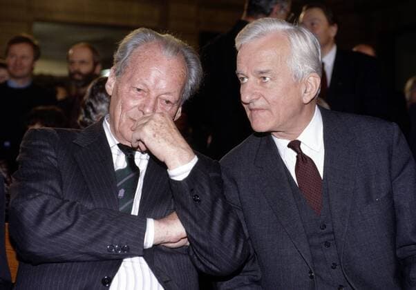 Willy BRANDT , SPD , und Bundespraesident Richard von WEIZSAECKER , Februar 1991 Willy BRANDT , SPD , and President Richard von WEIZSAECKER , February 1991