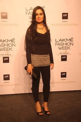 MUMBAI, INDIA - MARCH 29: Bollywood actor Padmini Kolhapure during the opening show of Lakme Fashion Week Summer Resort 2016, at Mehboob Studio, Bandra on March 29, 2016 in Mumbai, India. (Photo by Pramod Thakur Hindustan Times ) Lakme Fashion Week Summer Resort 2016
