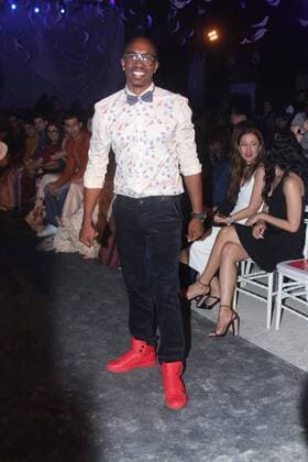 MUMBAI, INDIA - MARCH 29: West Indies cricket player Dwayne Bravo during the opening show of Lakme Fashion Week Summer Resort 2016, at Mehboob Studio, Bandra on March 29, 2016 in Mumbai, India. (Photo by Pramod Thakur Hindustan Times ) Lakme Fashion Week Summer Resort 2016