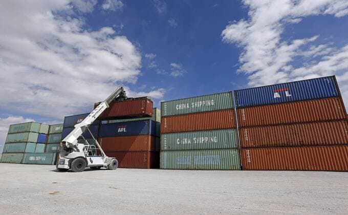 March 31, 2016 - Santa Teresa, NM, U.S. - A stacker moves containers inside the facilities of Twin Cities Services Inc. in Santa Teresa, New Mexico, Thursday, March 31, 2016. Santa Teresa U.S. - ZUMAab1_