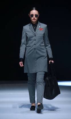 BEIJING, CHINA - MARCH 31: (CHINA OUT) A model showcases designs on the runway at Henry Herbert Liu Yong Private Custom Collection during the Mercedes-Benz China Fashion Week Autumn Winter 2016 2017 at 751D.Park on March 31, 2016 in Beijing, China.  CFP481994449