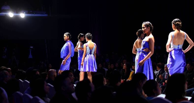 KATHMANDU, April 1, 2016 -- Models present creations during the third day of TGIF Nepal Fashion Week in Kathmandu, Nepal, April 1, 2016. The four-day fashion week presented both domestic and foreign designers creations. ) NEPAL-KATHMANDU-TGIF FASHION WEEK SunilxSharma 
